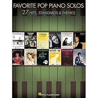 favorite pop piano solos piano sheet music songbook easy to intermediate pop arrangements for adult and teen