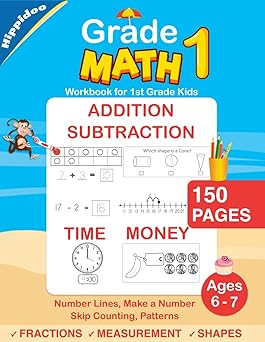 grade 1 math workbook for 1st grade kids ages 6 7 mathematics practice book first graders addition