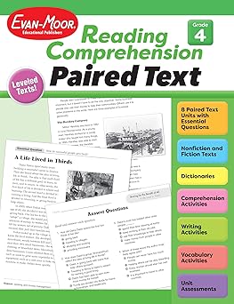 evan moor reading comprehension paired text grade 4 homeschooling and classroom resource workbook close