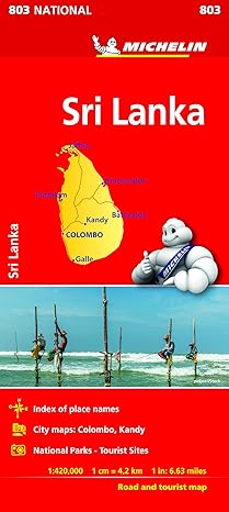 michelin sri lanka road and tourist map 803 1st edition michelin michelin 2067238612, 978-2067238619