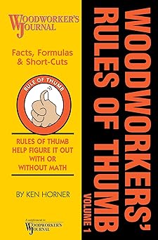 woodworkers rules of thumb volume 1 rules of thumb help figure it out with or without math 1st edition ken
