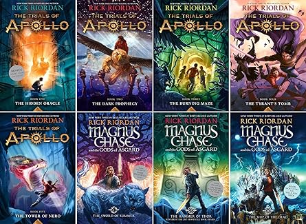 the trials of apollo and magnus chase and the gods of asgard 8 books collection set rick riordan best selling