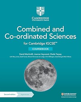 cambridge igcsea combined and co ordinated sciences coursebook with digital access 1st edition david