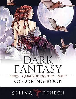 dark fantasy coloring book grim and gothic 1st edition selina fenech 1922390224, 978-1922390226