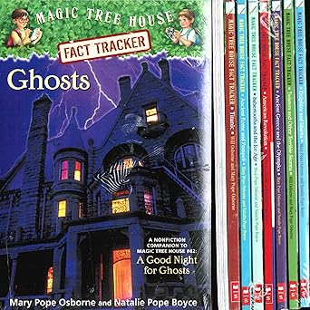 magic tree house fact tracker 8 book set ghosts / dolphins and sharks / twisters and storms / titanic /