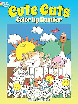 cute cats color by number 1st edition sharon lane holm 0486814602, 978-0486814605