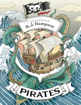 pirates coloring book 1st edition r j hampson 1922472050, 978-1922472052
