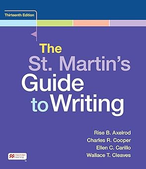 loose leaf version for the st martins guide to writing 1st edition rise axelrod ,charles cooper ,ellen
