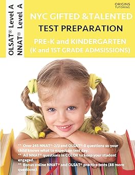 nyc gifted and talented test preparation pre k and kindergarten olsat workbook and olsat level a practice