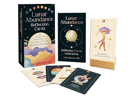 lunar abundance reflection cards a deck and guidebook for working with the moona s phases 1st edition ezzie