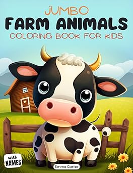 jumbo farm animals coloring book for kids 50 fantastic exciting and simple coloring pages with cool farm