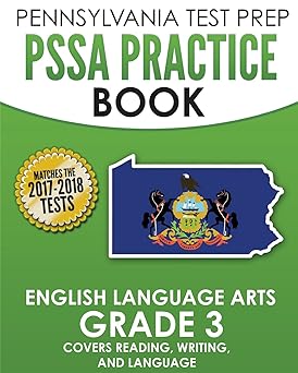 pennsylvania test prep pssa practice book english language arts grade 3 covers reading writing and language