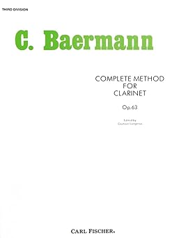 complete method for clarinet third division 1st edition carl baermann 0825802156, 978-0825802157