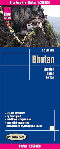 bhutan road map 1st edition reise know how verlag peter rump gmbh 3831773335, 978-3831773336