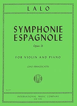int1377 lalo symphonie espagnole opus 21 for violin and piano 1st edition lalo 1617272736, 978-1617272738