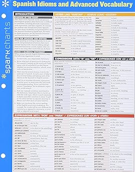 spanish idioms and advanced vocabulary sparkcharts 1st edition sparknotes 1411470826, 978-1411470828