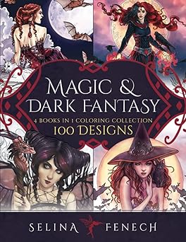magic and dark fantasy coloring collection 100 designs 1st edition selina fenech 1922390453, 978-1922390455