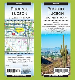 phoenix / tucson and vicinity arizona regional map 1st edition gm johnson 1774491958, 978-1774491959