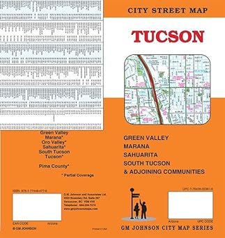 tucson arizona street map 1st edition gm johnson 1774494779, 978-1774494776