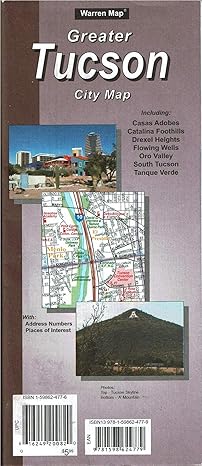 greater tucson city map including casas adobes catalina foothills drexel heights flowing wells oro valley