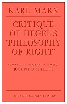 critique of hegels philosophy of right 1st edition karl marx ,joseph o\\\\\\\'malley ,annette jolin