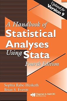 handbook of statistical analyses using stata 1st edition brian s everitt ,sophia rabe hesketh 1584887567,