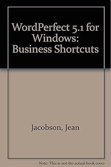 wordperfect for windows business shortcuts/book and disk 1st edition jean jacobson 0672301563, 978-0672301568