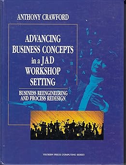 advancing business concepts in a jad workshop setting business reengineering and process redesign 1st edition