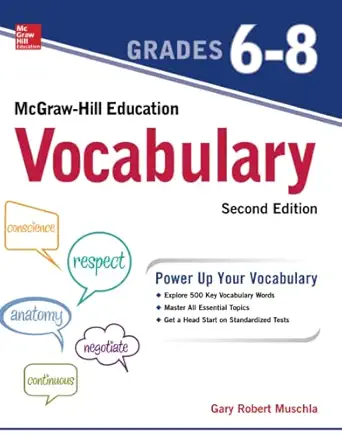 mcgraw hill education vocabulary grades 6 8 1st edition gary robert muschla 1260117049, 978-1260117042