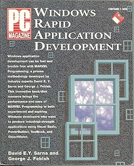 pc magazine windows rapid application development/book and disk 1st edition david e y sarna ,george j febish