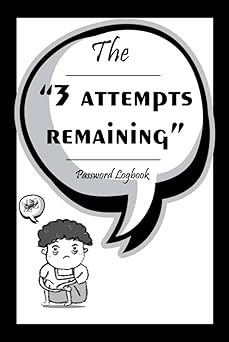 the 3 attempts remaining password logbook black and white in 6 x 9 inch alphabetical password book logbook to
