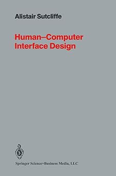 human computer interface design 1st edition alistair sutcliffe 0387913394, 978-0387913391