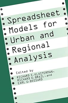 spreadsheet models for urban and regional analysis/book and disk 1st edition richard k brail ,earl g bossard