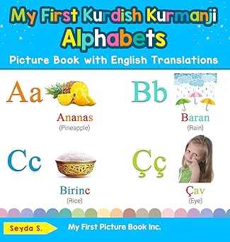 my first kurdish kurmanji alphabets picture book with english translations bilingual early learning and easy