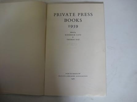 private press books 1959 1st edition roderick cave 0900002719, 978-0900002717
