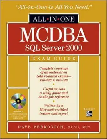 mcdba sql server 2000 all in one exam guide 1st edition dave perkovich 0072131586, 978-0072131581