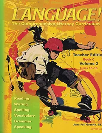 language the comprehensive literacy curriculum vol 2 book c 1st edition sopris west 1593183194, 978-1593183196