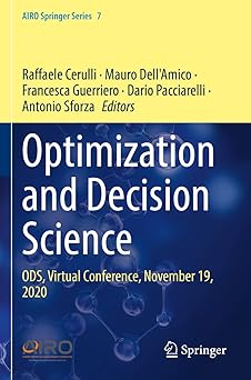 optimization and decision science ods virtual conference november 19 2020 1st edition raffaele cerulli ,mauro