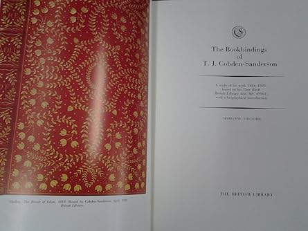 the bookbindings of t j cobden sanderson a study of his work 1884 1893 based on his time book with a