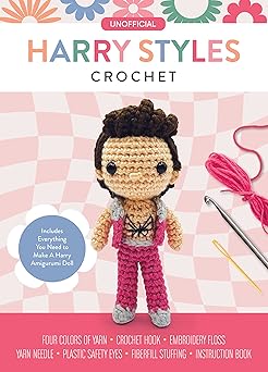 unofficial harry styles book and crochet kit includes everything you need to make a harry amigurumi doll a