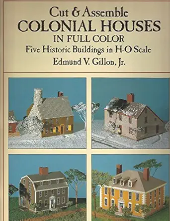 cut and assemble colonial houses in full color five historic buildings in h o scale 1st edition edmund v
