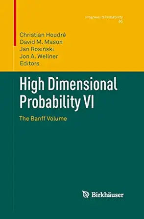 high dimensional probability vi the banff volume 1st edition christian houdra c ,david m mason ,jan rosia ski