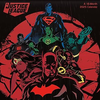 2025 dc comics the justice league wall calendar 1st edition trends international 1438899556, 978-1438899558