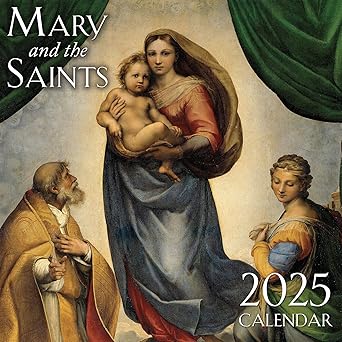 2025 mary and the saints wall calendar 1st edition tan books 150513286x, 978-1505132861
