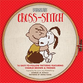 peanuts cross stitch 16 easy to follow patterns featuring charlie brown and friends 1st edition charles m