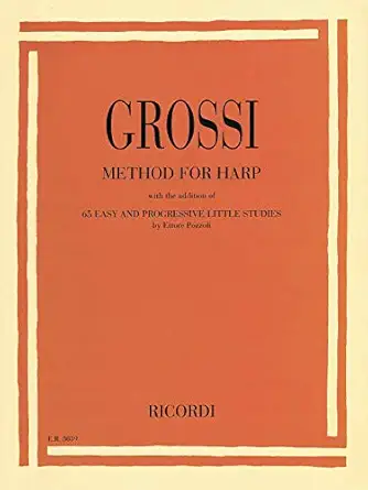 method for harp with 65 easy and progressive little studies 1st edition ettore pozzoli ,m grossi 1540041565,