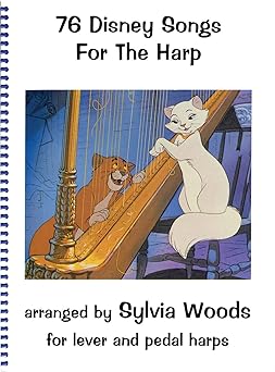 76 disney songs for the harp arranged by sylvia woods harp sheet music songbook for lever and pedal harps