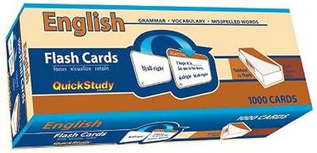 english flash cards grammar vocabulary misspelled words 1000 cards 1st edition inc barcharts 1423240405,