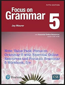 value pack focus on grammar 5 with essential online resources and focus on grammar 5 workbook 5/e 1st edition