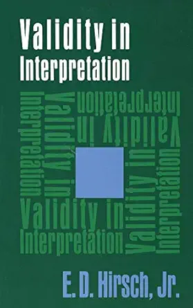 validity in interpretation 1st edition e d hirsch 0300016921, 978-0300016925